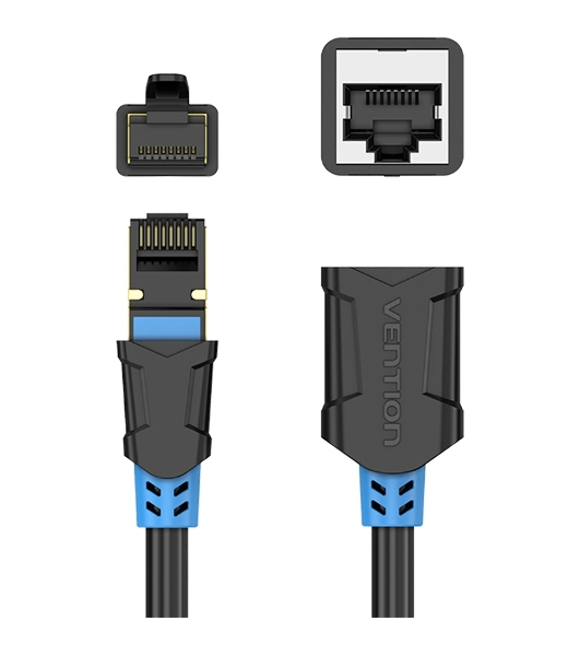 Патч-корд удлинитель Vention прямой SSTP cat.6, RJ45 - 3 м. черный