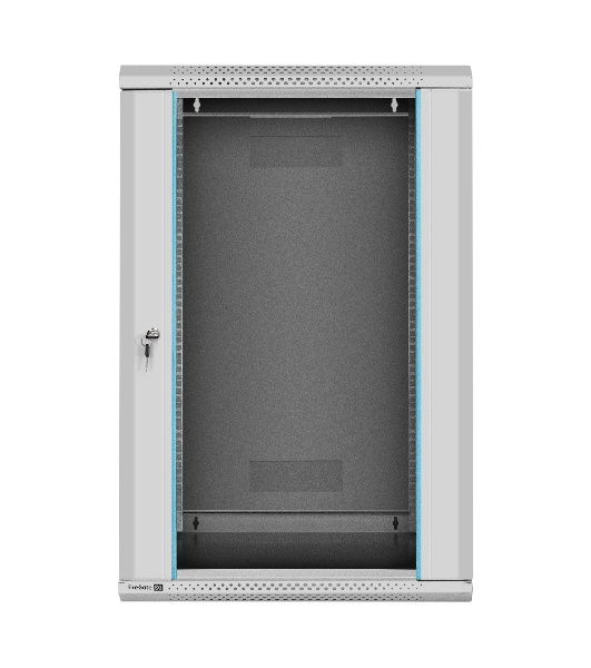 Шкаф телекоммуникационный 19' настенный 18U ExeGate EC-WM-18U.600.G.GREY (19”, 18U, 600x600x901mm (ШхГхВ), передняя дверь закаленное стекло, съемные боковые панели, пыле- и влагозащита IP23, светло-серый RAL 7035)