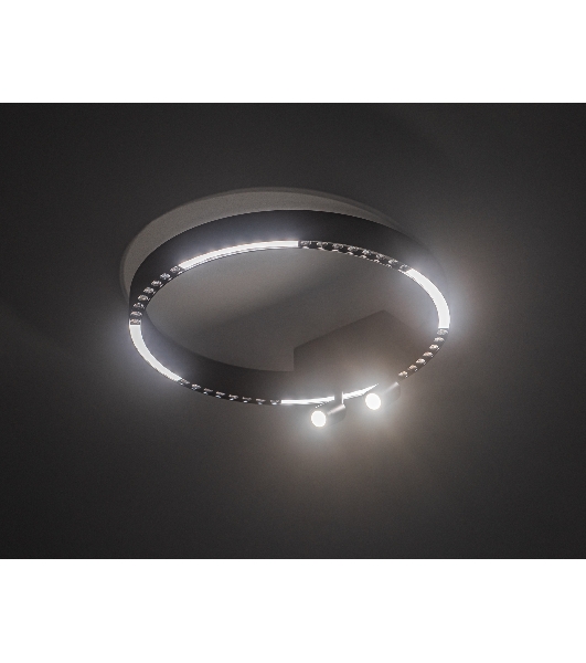 Потолочный светодиодный светильник Ambrella light FL5806/1+2 BK черный 25W 3000K/4200K/6400K D400*95 (без ПДУ)