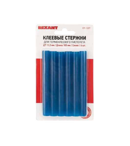 Клеевые стержни Rexant, Ø11 мм, 100 мм, синие, 6 шт., блистер