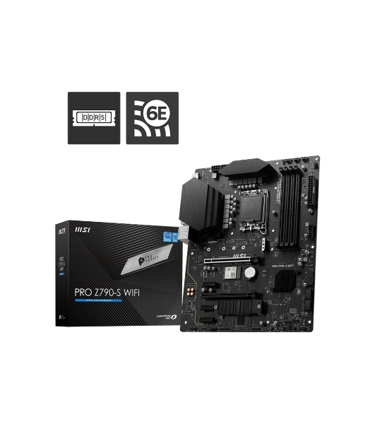 Материнская плата MSI PRO Z790-S WIFI, LGA 1700, ATX, 4xDDR5, 1xPCIe 5.0 x16, 4xM.2, 4xSATA, 1xHDMI, 1xDP, 2.5 Gigabit Ethernet, 7.1 аудио