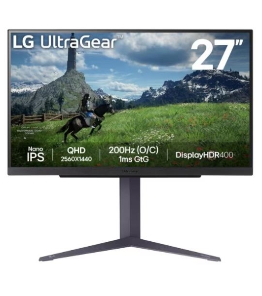 Монитор 27' LG UltraGear 27GS85Q-B IPS 2560x1440, 180 Гц, 1 мс, 16:9, 400 кд/м2, 2xHDMI, 1хDP, 1x3.5 мм, черный