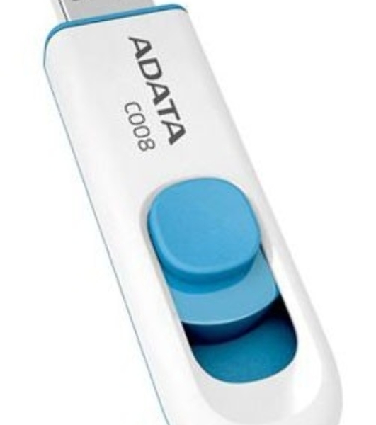 Флешка USB ADATA C008 (AC008-16G-RWE), 16Gb, USB 2.0, R/W 15/5, белый/синий