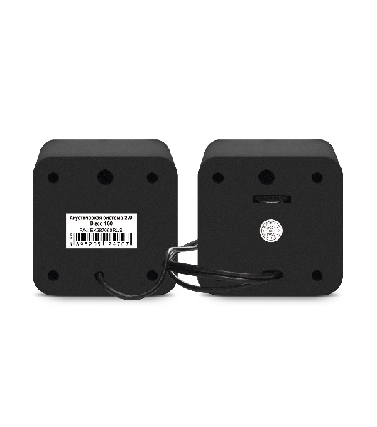 Акустическая система 2.0 ExeGate EX287050RUS Disco 160 (питание USB, 2х3Вт (6Вт RMS), 100-20000Гц, черный)