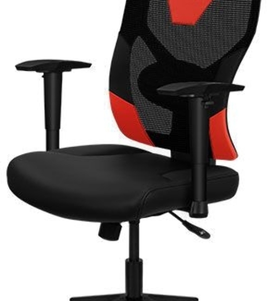 Кресло Aerocool GUARDIAN Champion красный, сетка, 150 кг, подголовник, регулируемые подлокотники, механизм качания, поясничная подушка