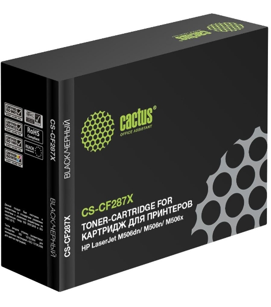 Картридж лазерный Cactus CS-CF287X черный (18000 стр.) для HP LJ M506dn/M506n/M506x