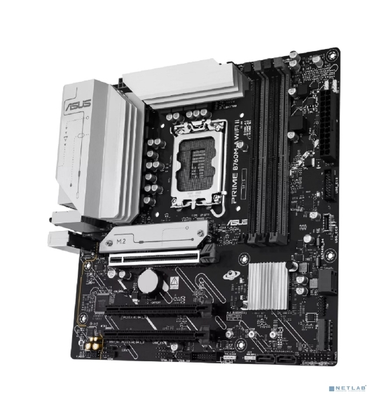 Материнская плата ASUS PRIME B760M-A WIFI II, LGA 1700, Intel B760, 4xDDR5, 4xSATA, 2xM.2, 1xPCIe 5.0 x16, 2xPCIe 4.0 x16, 1xHDMI, 1xDP, 1x2.5Gb LAN, Wi-Fi 6E, Bluetooth 5.4, 2xUSB-A 10Gbps, 4xUSB-A 2.0, 3x3.5 мм, 7.1, mATX
