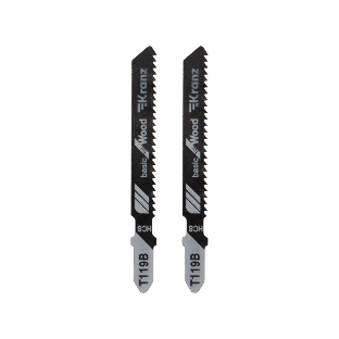 Пилка для электролобзика по дереву Kranz T119B 76 мм 12 зубьев на дюйм 4-30 мм (2 шт./уп.)