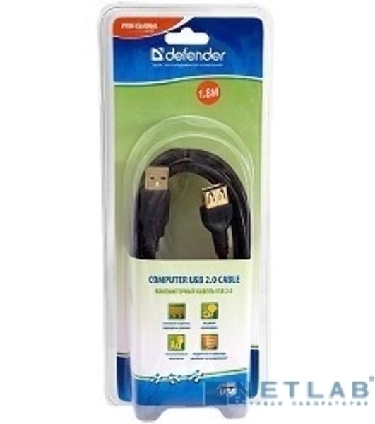 Кабель Defender PRO USB 2.0 кабель удлинительный 1.8м AM/AF, зол.конт, 2фер.фил.