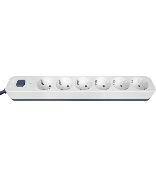Сетевой фильтр Powercom SP-06W 5,0 м 5.0м, 6 розеток, белый/серый, коробка