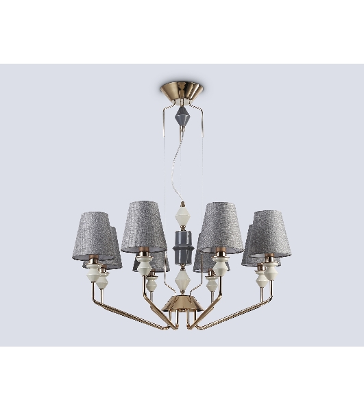Люстра Ambrella light LH75403/8 GD/GR золото/серый E14*8 max 40W D815*1260