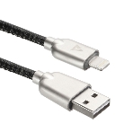 Кабель USB ACD-Allure Lightning - USB-A Кожа, 1м, черный, фото 1