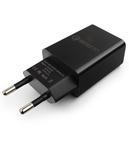 Сетевое зарядное устройство Cablexpert MP3A-PC-17, QC 3.0, 100/220V - 1 USB порт 5/9/12V, черный