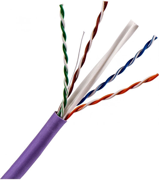 Кабель TWT UTP, 4 пары, Кат.6, нг(А)-LS, IEC 60332-3, 305 метров, фиолетовый