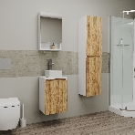 Комплект для ванной, 4 предмета (Тумба Bau Dream Blackwood 40, раковина BAU Mini 24х24, смеситель для раковины высокий Hotel Still, нержавеющая сталь, выпуск клик клак, хром), фото5