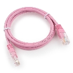 Патч-корд UTP Cablexpert cat.5e, 1м, литой, многожильный, розовый, фото 1