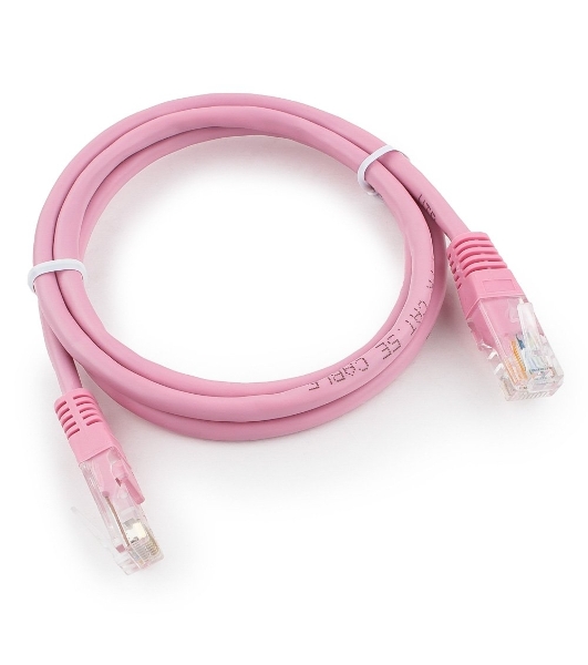 Патч-корд UTP Cablexpert cat.5e, 1м, литой, многожильный, розовый