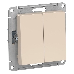 Механизм выключателя 2-кл. СП AtlasDesign 10А IP20 (сх. 5) 10AX беж., фото 1