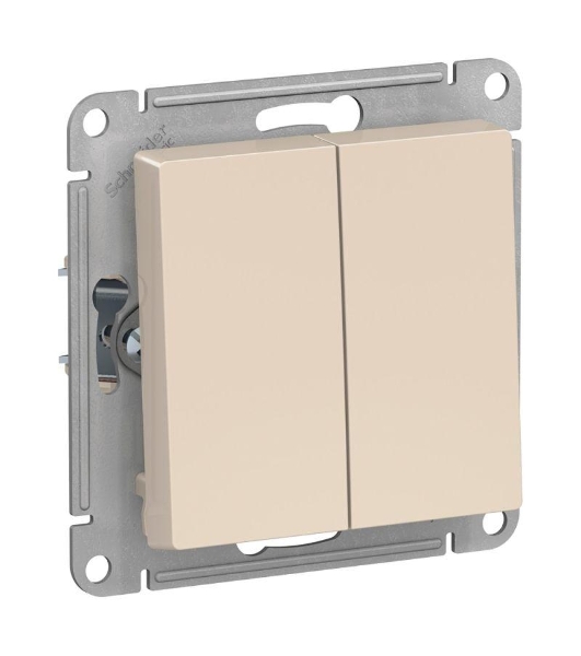 Механизм выключателя 2-кл. СП AtlasDesign 10А IP20 (сх. 5) 10AX беж.