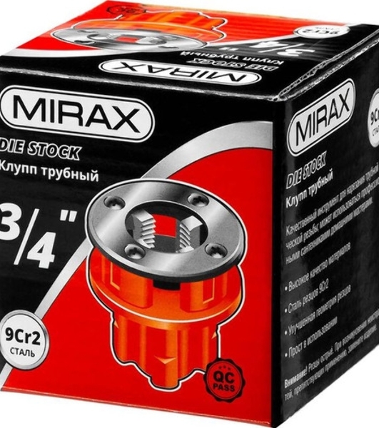 Клупп трубный резьбонарезной MIRAX 28241-3/4, 3/4' (BSPT R)
