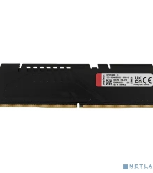 Оперативная память Kingston Fury Beast, DDR5, 16GB (1x16 GB), 5200 MHz, CL40, DIMM, с радиатором, черный