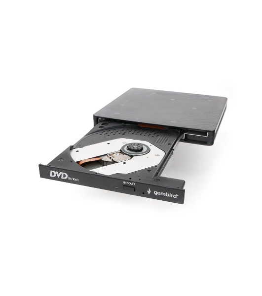 Оптический привод внешний с интерфейсом USB Gembird DVD-USB-03 пластик, черный