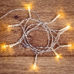 Гирлянда светодиодная Neon-night универсальная 10 LED, 1,2 метра, прозрачный ПВХ, теплое белое свечение, батарейки 2хАА, фото 1