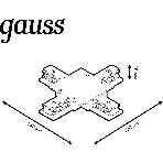 Коннектор для встраиваемых трековых шинопроводов Gauss (+) черный, фото2