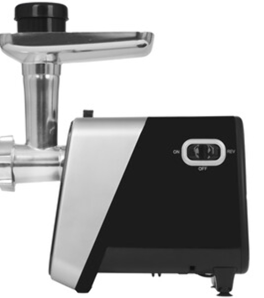 Мясорубка электрическая Renova MG260-R1BP черный, 2600 Вт, 2.5 кг/мин, реверс, защита от перегрузки, металлический лоток, насадки - 7
