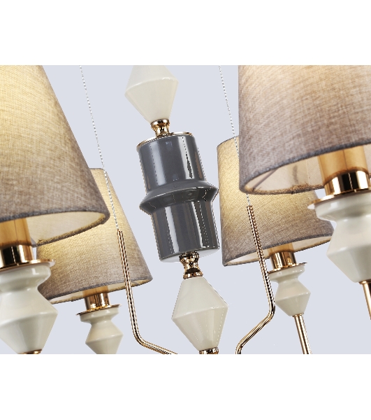 Люстра Ambrella light LH75403/8 GD/GR золото/серый E14*8 max 40W D815*1260