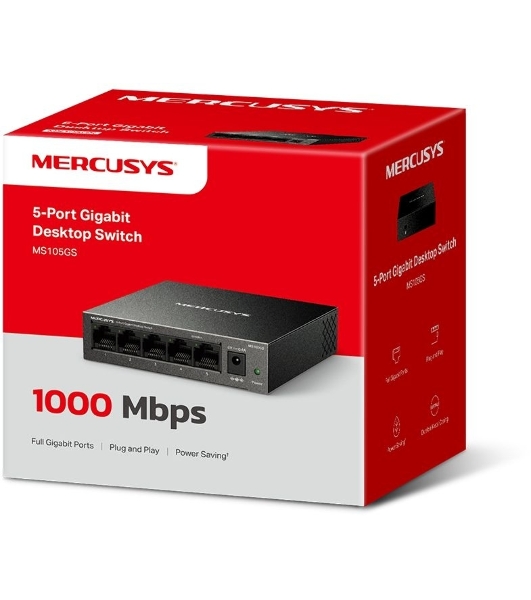 Коммутатор настольный Mercusys MS105GS с 5 гигабитными портам