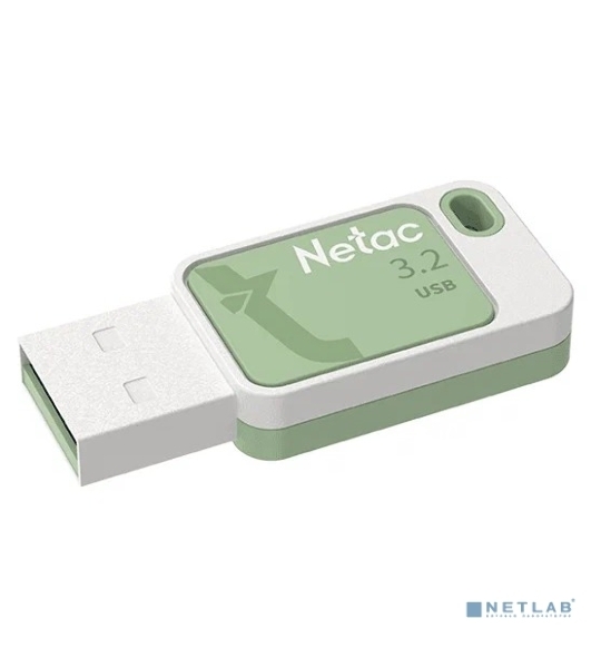 Флешка USB Netac UA31 (NT03UA31N-128G-32GN), 128Gb, USB 3.2, R/W 110/45, зеленый/белый