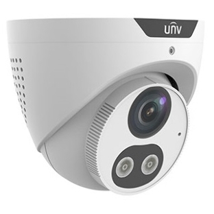 Видеокамера Uniview IP купольная, 1/2.7' 4 Мп КМОП @ 30 к/с, ИК-подсветка и тревожная подсветка видимого спектра до 30м., LightHunter 0.003 Лк @F1.6, объектив 4.0 мм, WDR, 2D/3D DNR, Ultra 265, H.265,