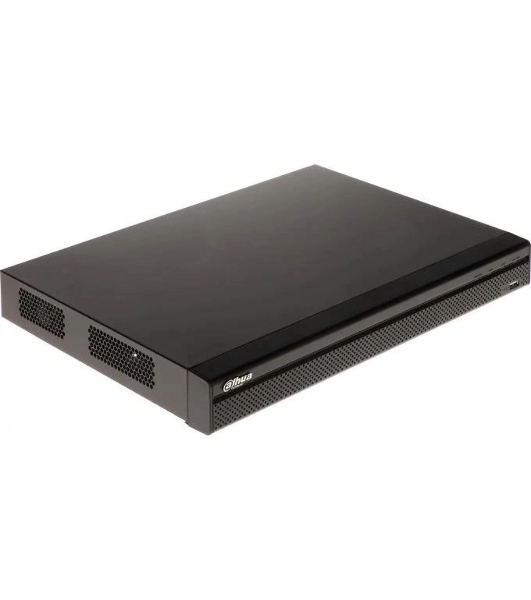 Видеорегистратор IP Dahua 8-канальный 4K и H.265+. Входящий поток до 160 Мбит/с; сжатие: H.265+, H.265, H.264+, H.264; разрешение записи до 12Мп; накопители: 2 SATA III до 20Тбайт; воспроизведение: 8кн