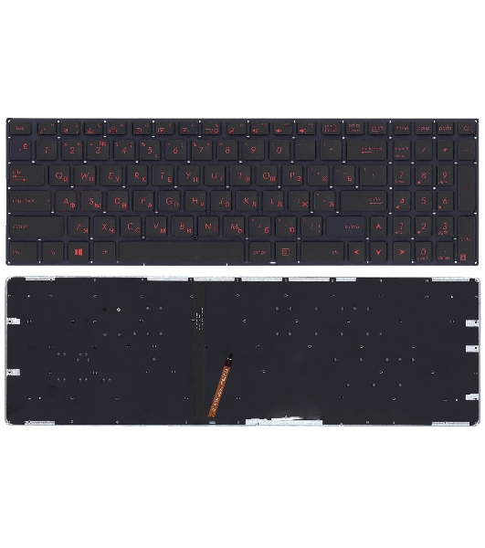 Клавиатура для ноутбука Asus FX502 черная с красной подсветкой