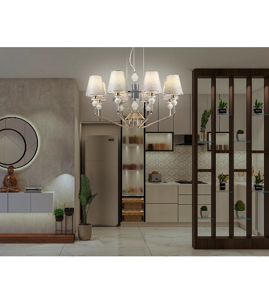 Люстра Ambrella light LH75403/8 GD/GR золото/серый E14*8 max 40W D815*1260