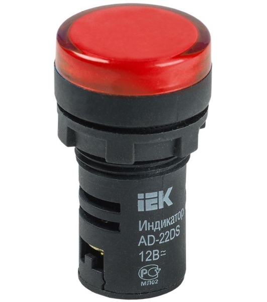 Арматура светосигнальная AD-22DS 12В AC/DC красн. IEK BLS10-ADDS-012-K04
