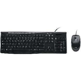 Комплект клавиатура+мышь Logitech Desktop MK200 проводной, USB, 1000 DPI, чёрный