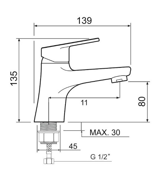 SL132-001F Смеситель для умывальника, ø35