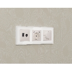 Комплект механизма электрической розетки 2USB С+C 20W (быстрая зарядка) с/з на винтовых зажимах 16A-250V ALFA Жемчуг QUANT (AP2105, VM165) MA210510, фото3