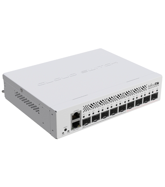Коммутатор MikroTik Cloud Router Switch CRS310-1G-5S-4S+IN with 800 MHz CPU, 256 MB RAM, 4xSFP+, 5xSFP cages, 1xGbit LAN port, RouterOS L5, desktop case, rackmount ears, PSU