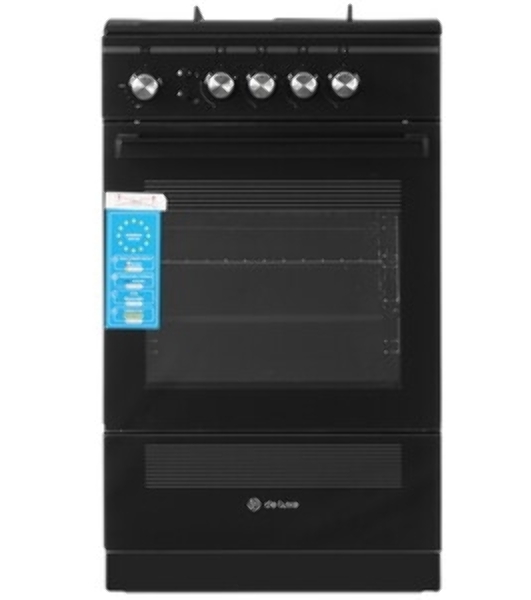 Плита газовая De Luxe 506040.24Г ЧР-001 черный, конфорок 4 шт, духовка 54 л, 50 см x 85 см x 60 см