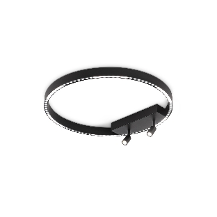 Потолочный светодиодный светильник Ambrella light FL5808/1+2 BK черный 40W 3000K/4200K/6400K D600*95 (без ПДУ)