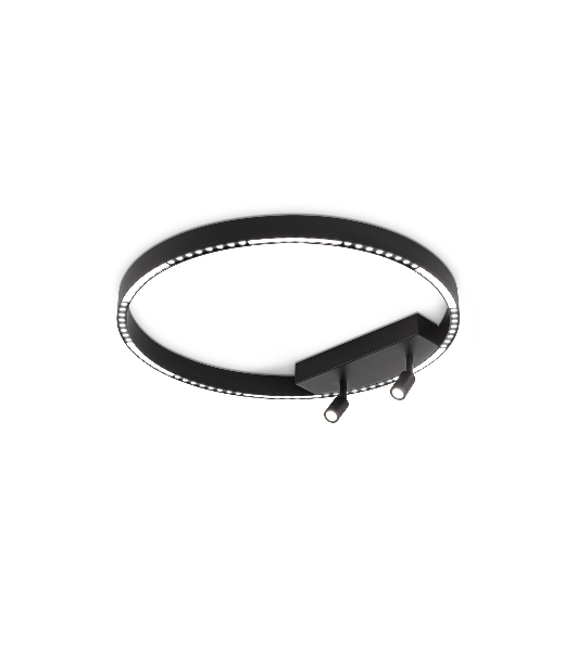 Потолочный светодиодный светильник Ambrella light FL5808/1+2 BK черный 40W 3000K/4200K/6400K D600*95 (без ПДУ)