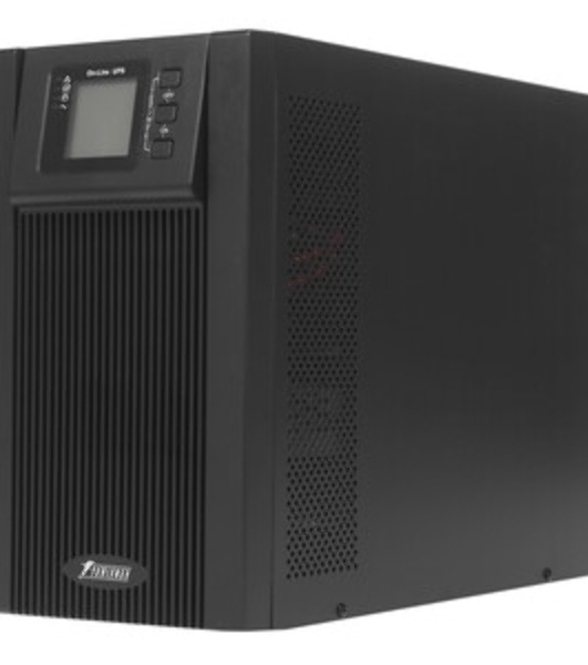 Источник бесперебойного питания PowerMan Online 2000VA черный (Online-Double conversion/LCD Display/USB/Software/RJ11/45,RS-232)