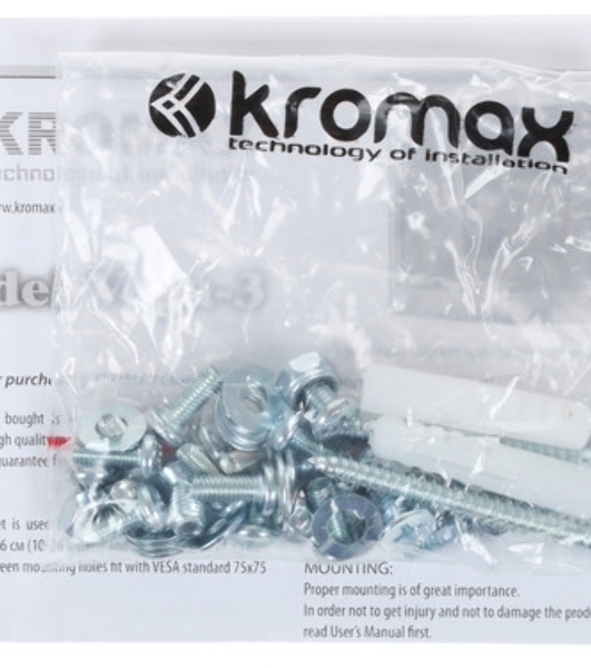 Кронштейн для телевизора Kromax VEGA-3 new черный 15'-32' макс.20кг настенный фиксированный