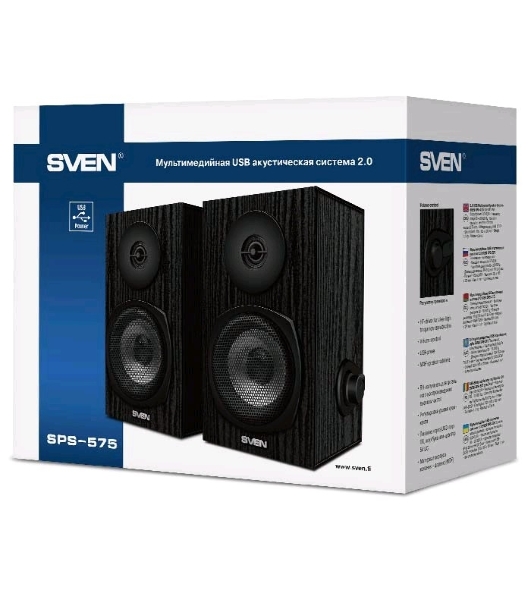 Акустическая система SVEN SPS-575 2.0 черный 6Вт