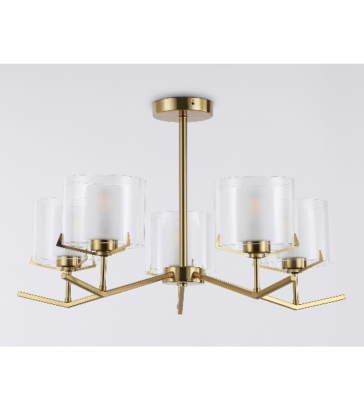 Светильник Ambrella light LH57007/5 BS/FR латунь/белый матовый E14/5 max 40W D690*390