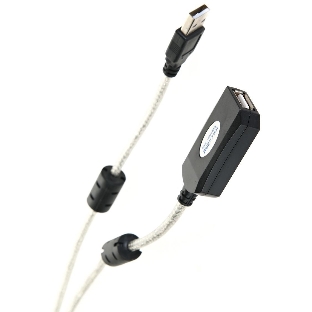 Кабель-адаптер Aopen/Qust USB2.0-repeater, удлинительный активный Am-->Af 20м (ACU823-20M) 6938510851345