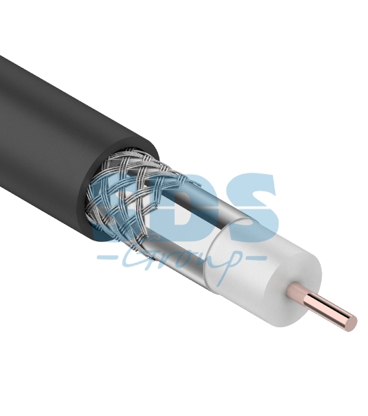 Кабель коаксиальный PROconnect RG-6U, 75 Ом, CCS/Al/Al, 48%, бухта 100 м, черный OUTDOOR
